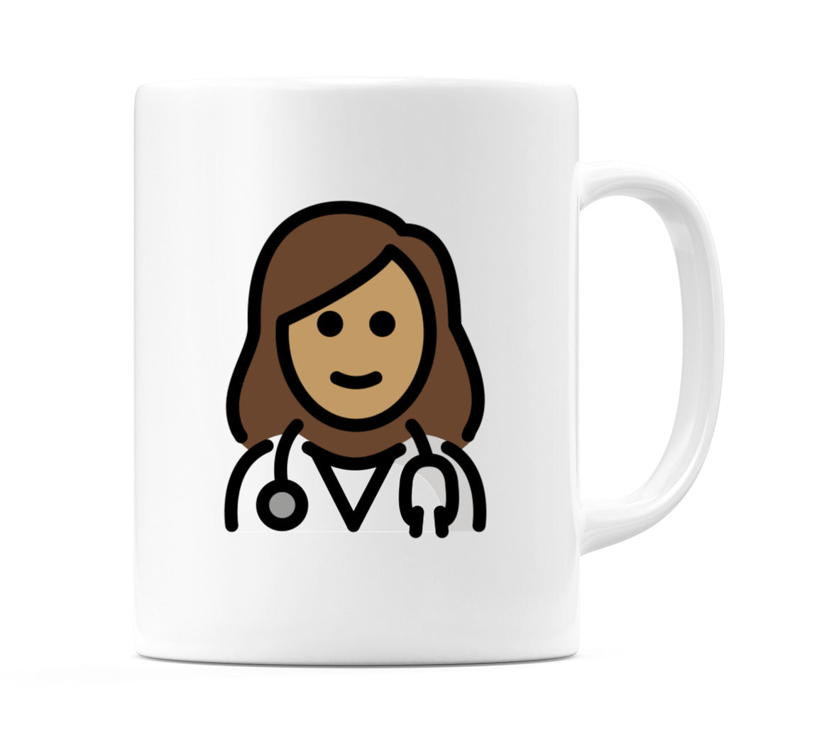 Female Health Worker: Medium Skin Tone Emoji Mug
