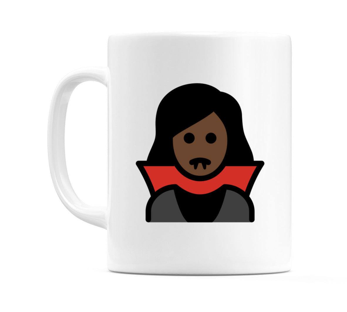 Female Vampire: Dark Skin Tone Emoji Mug
