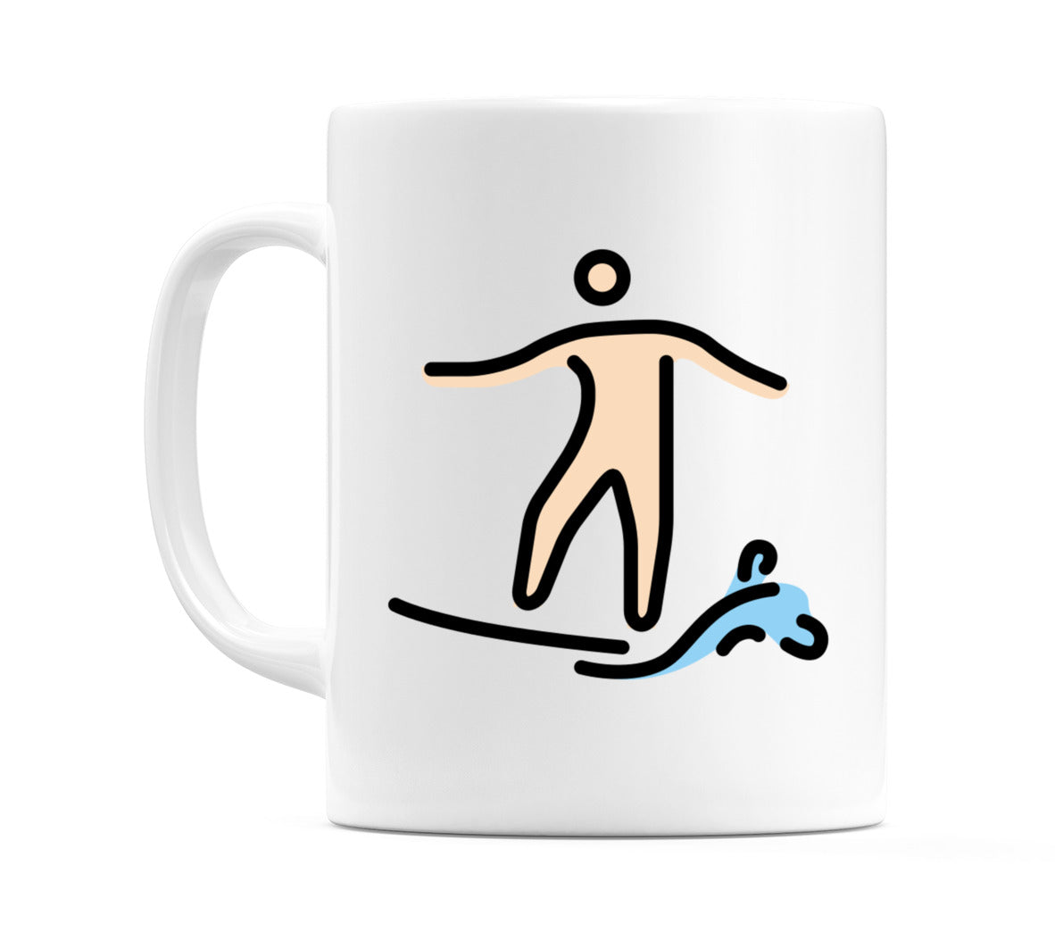 Person Surfing: Light Skin Tone Emoji Mug
