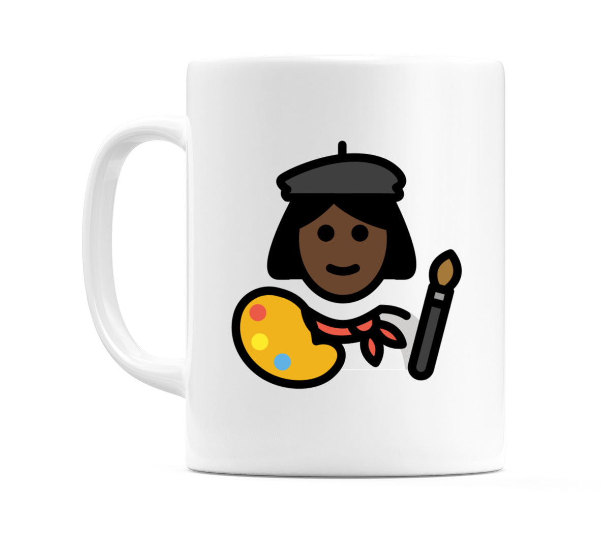 Female Artist: Dark Skin Tone Emoji Mug