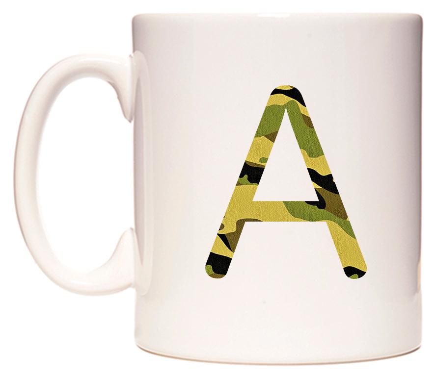 Letter A in Camo Style Mug