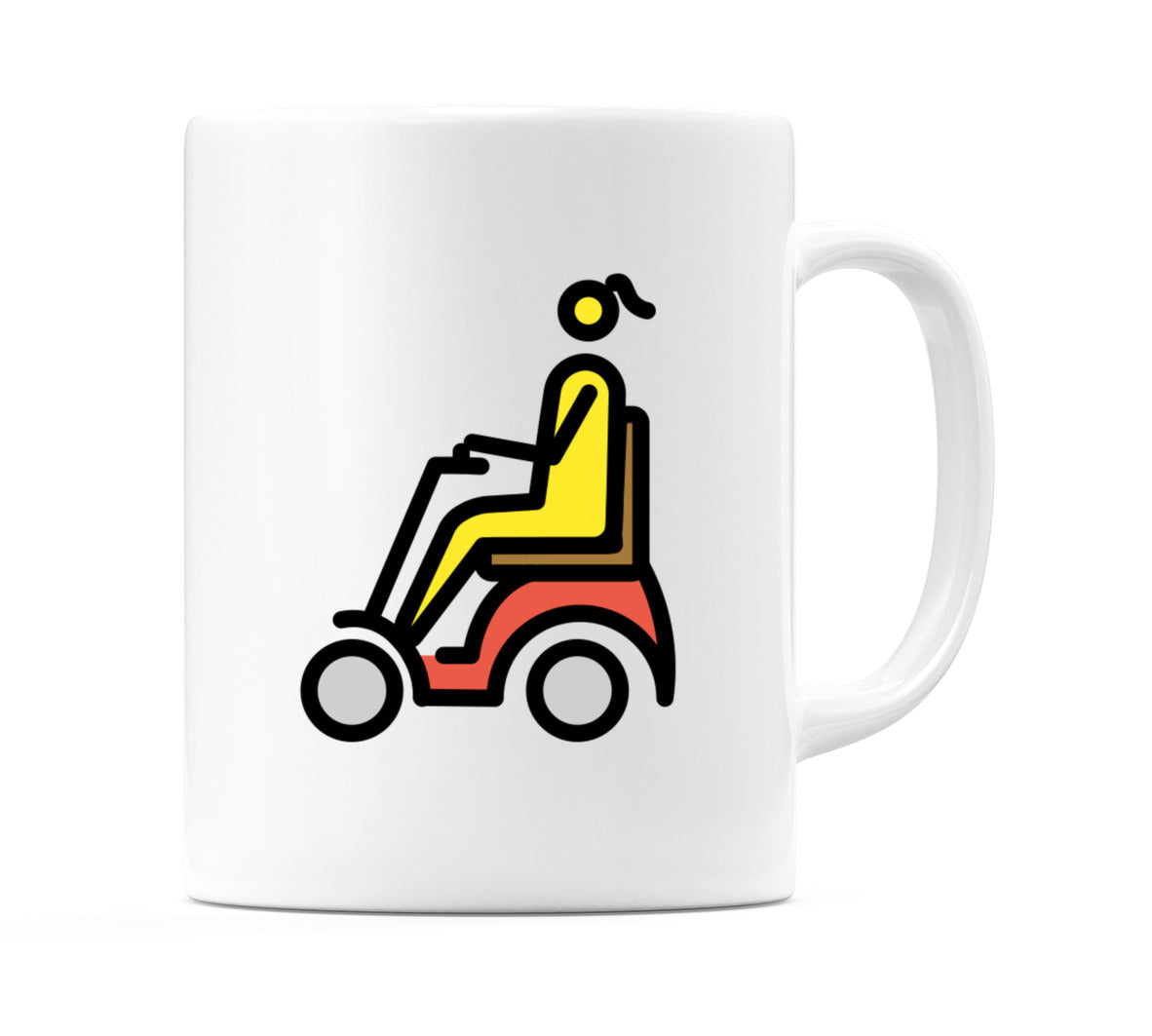 Female In Motorized Wheelchair Emoji Mug