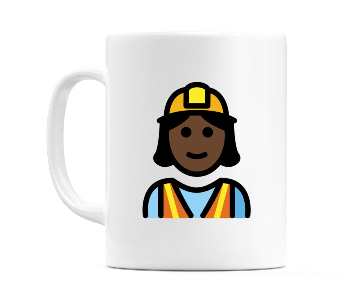 Female Construction Worker: Dark Skin Tone Emoji Mug