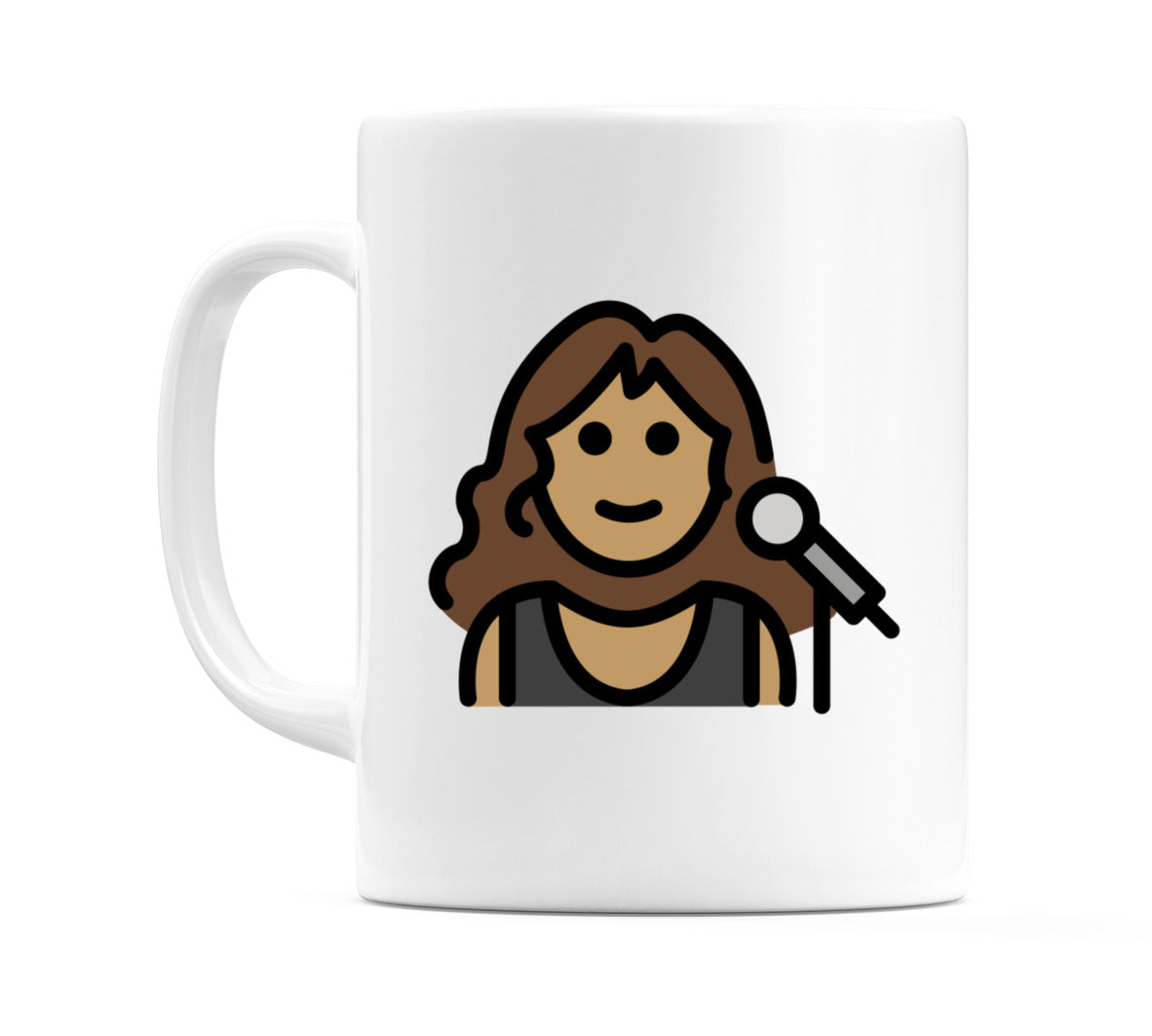 Female Singer: Medium Skin Tone Emoji Mug