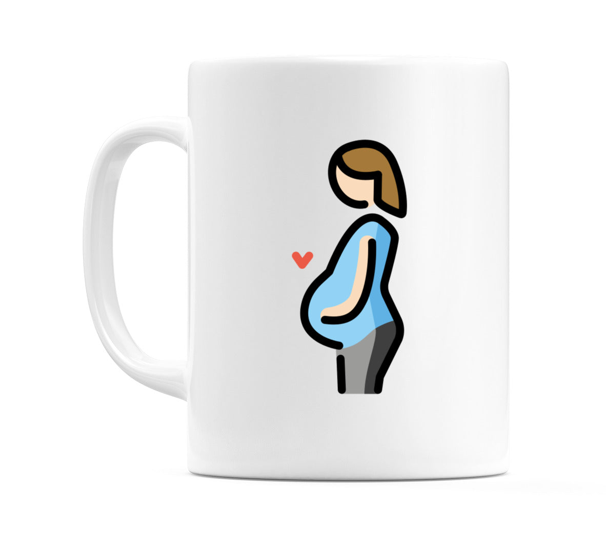 Pregnant Female: Light Skin Tone Emoji Mug