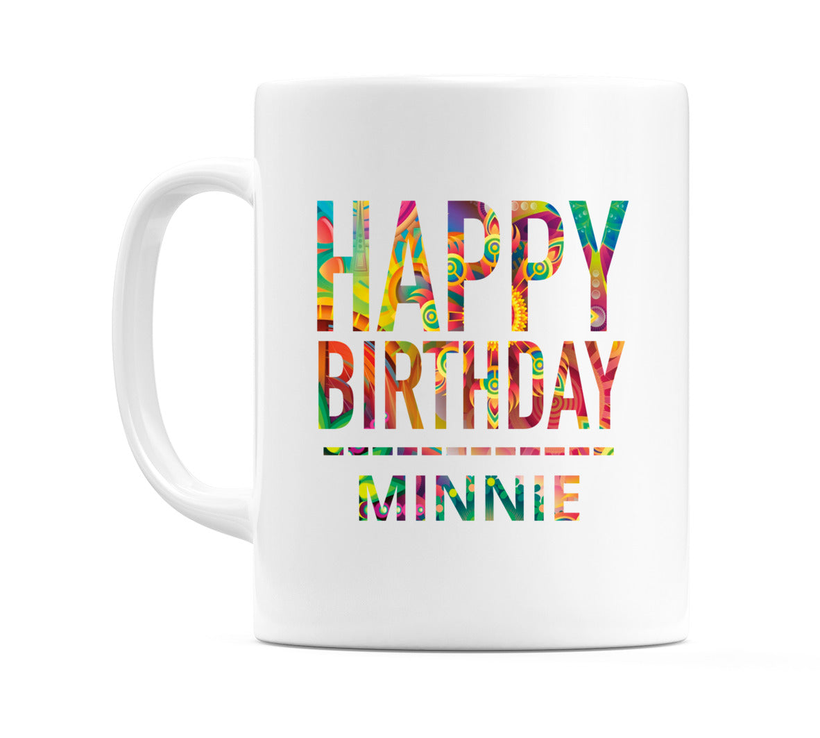 Happy Birthday Minnie (Tie Dye Effect) Mug Cup by WeDoMugs