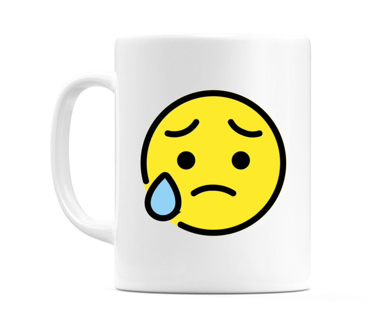 Sad But Relieved Face Emoji Mug