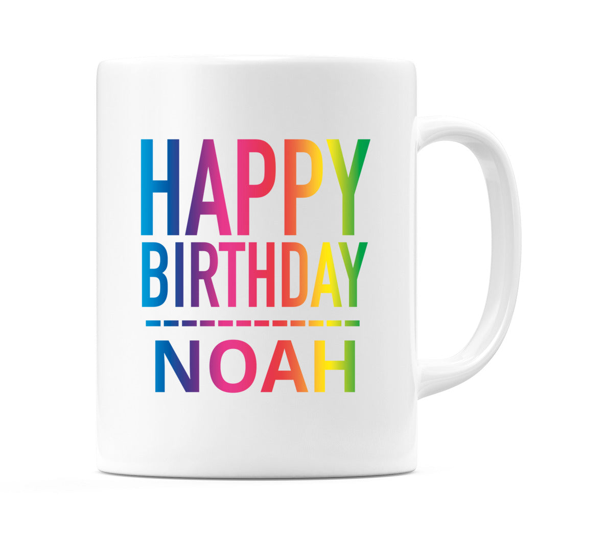 Happy Birthday Noah (Rainbow) Mug Cup by WeDoMugs