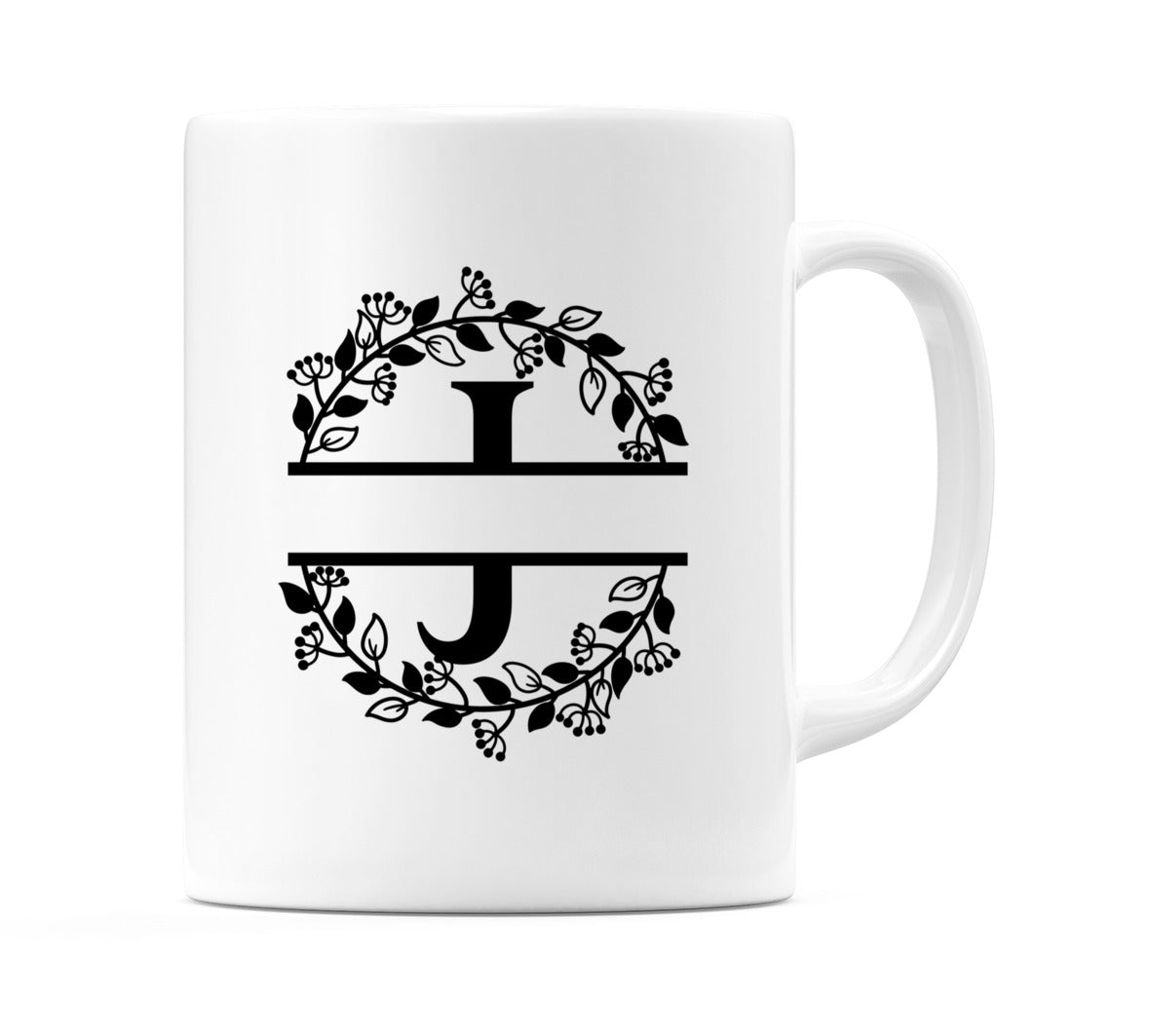 Letter J Split Monogram Mug