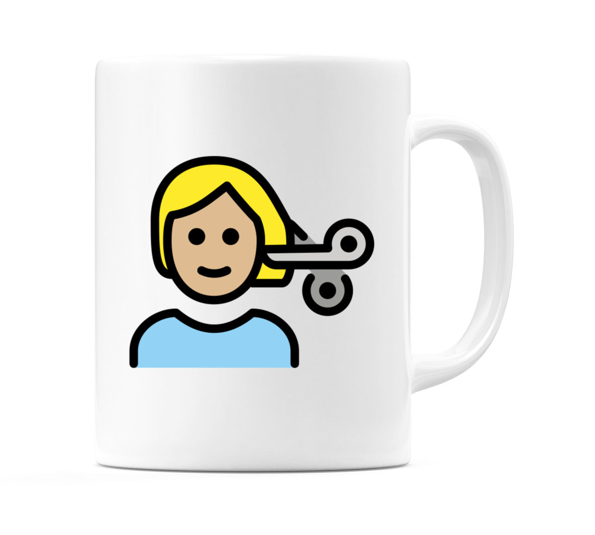 Person Getting Haircut: Medium-Light Skin Tone Emoji Mug