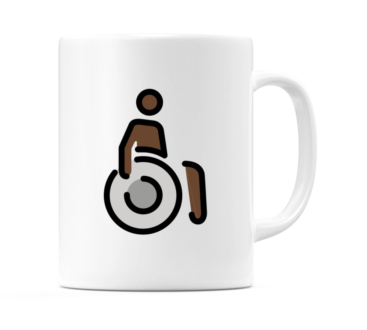 Male In Maleual Wheelchair: Dark Skin Tone Emoji Mug