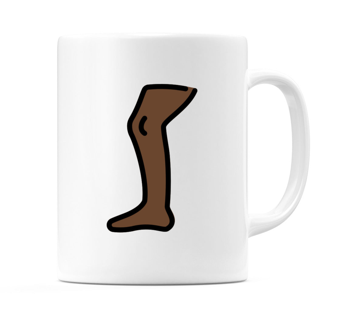 Leg: Dark Skin Tone Emoji Mug