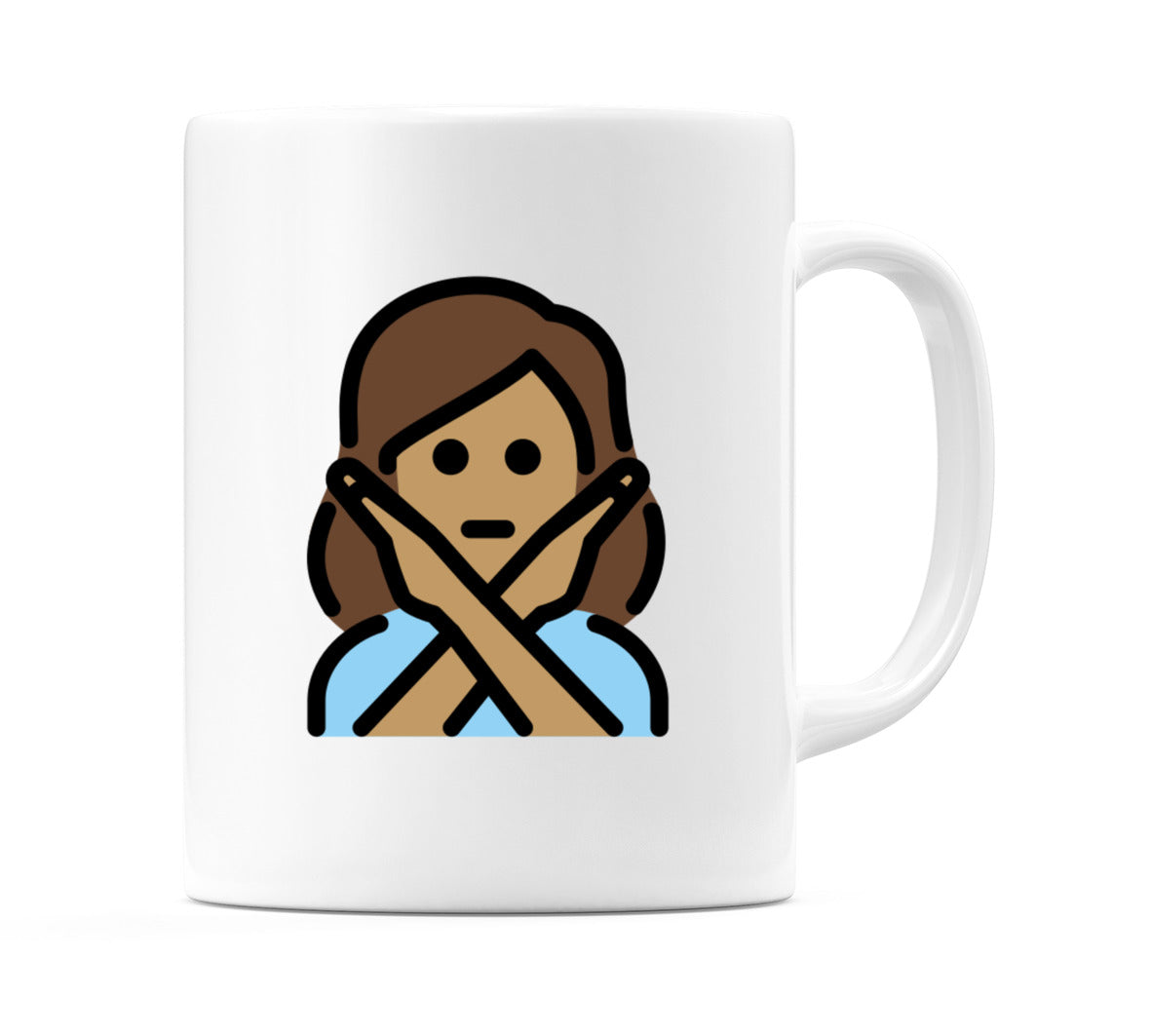 Female Gesturing No: Medium Skin Tone Emoji Mug