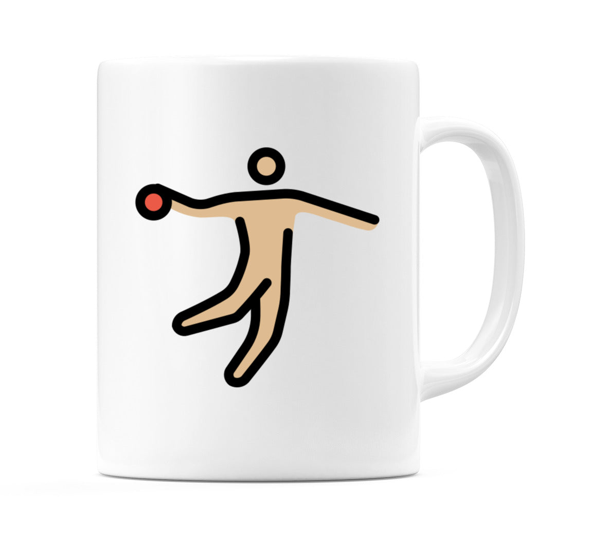 Male Playing Handball: Medium-Light Skin Tone Emoji Mug