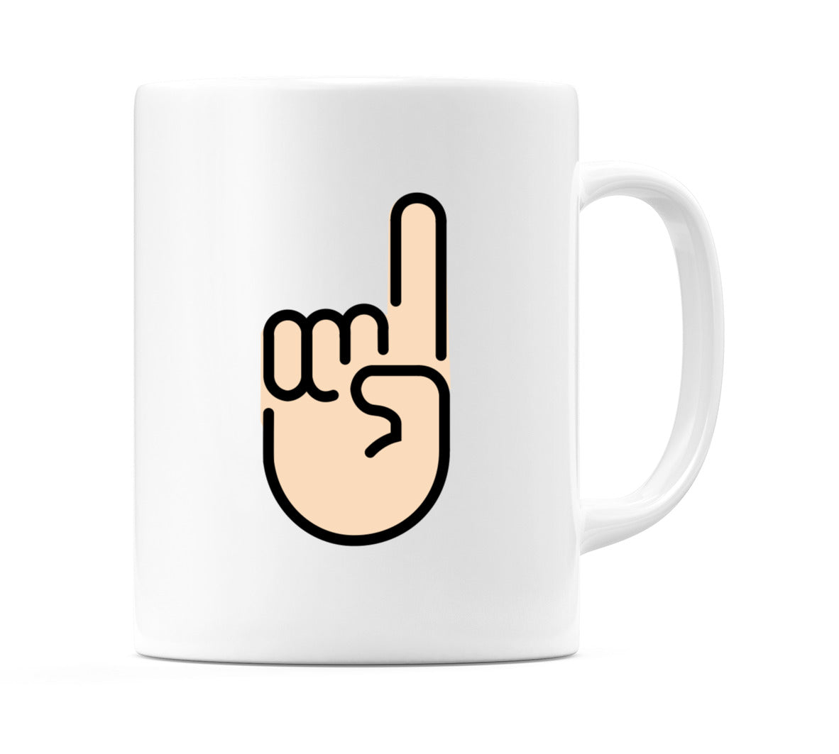 Index Pointing Up: Light Skin Tone Emoji Mug