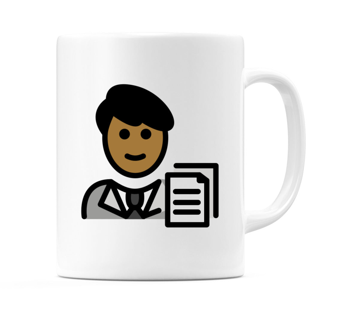 Male Office Worker: Medium-Dark Skin Tone Emoji Mug