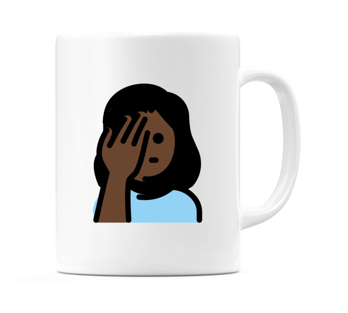 Female Facepalming: Dark Skin Tone Emoji Mug