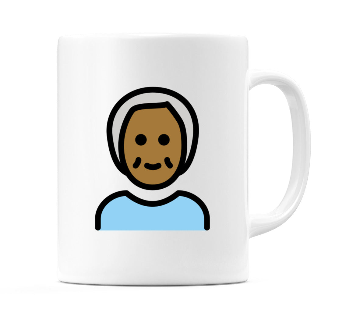 Older Person: Medium-Dark Skin Tone Emoji Mug