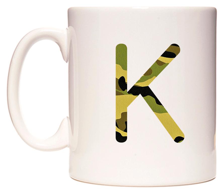 Letter K in Camo Style Mug