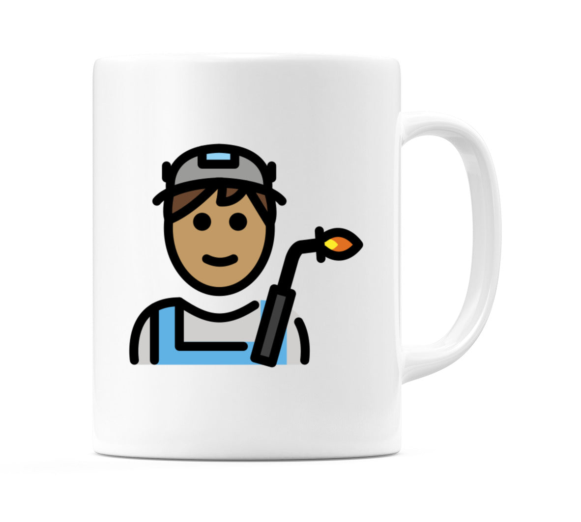 Male Factory Worker: Medium Skin Tone Emoji Mug