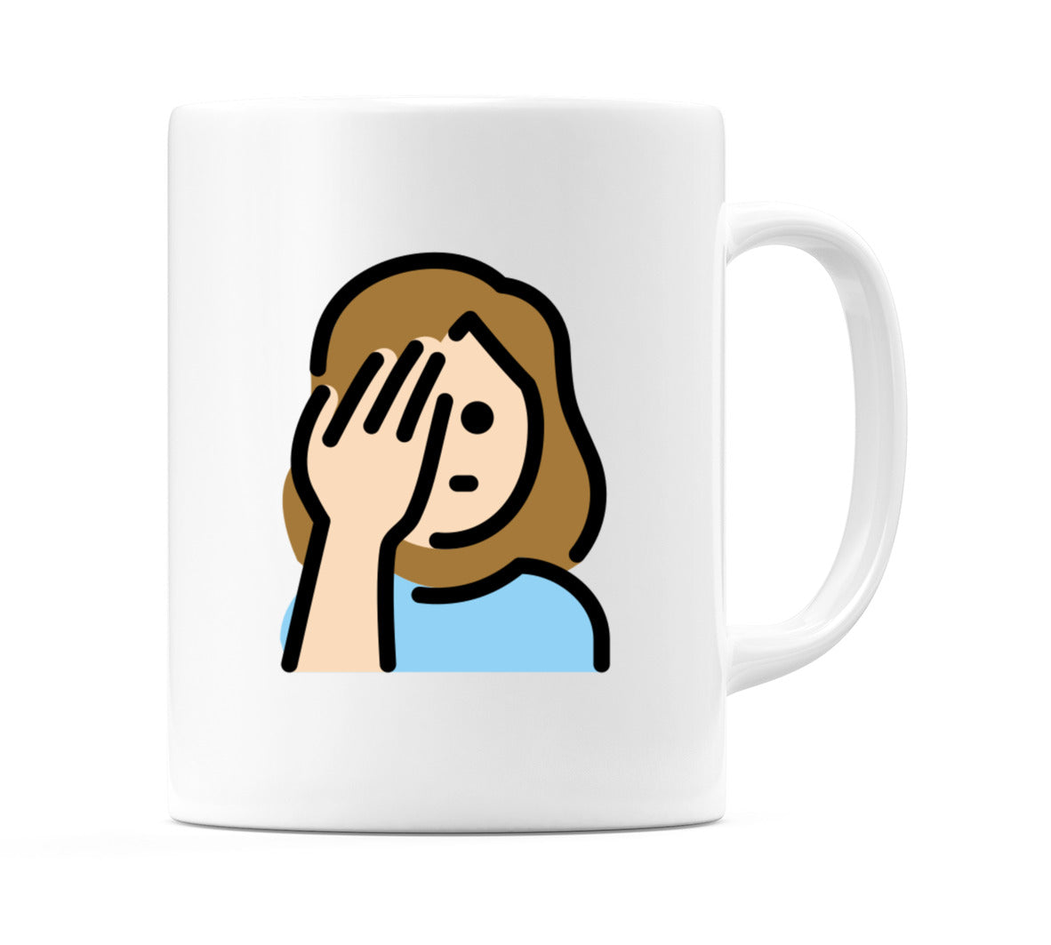 Female Facepalming: Light Skin Tone Emoji Mug