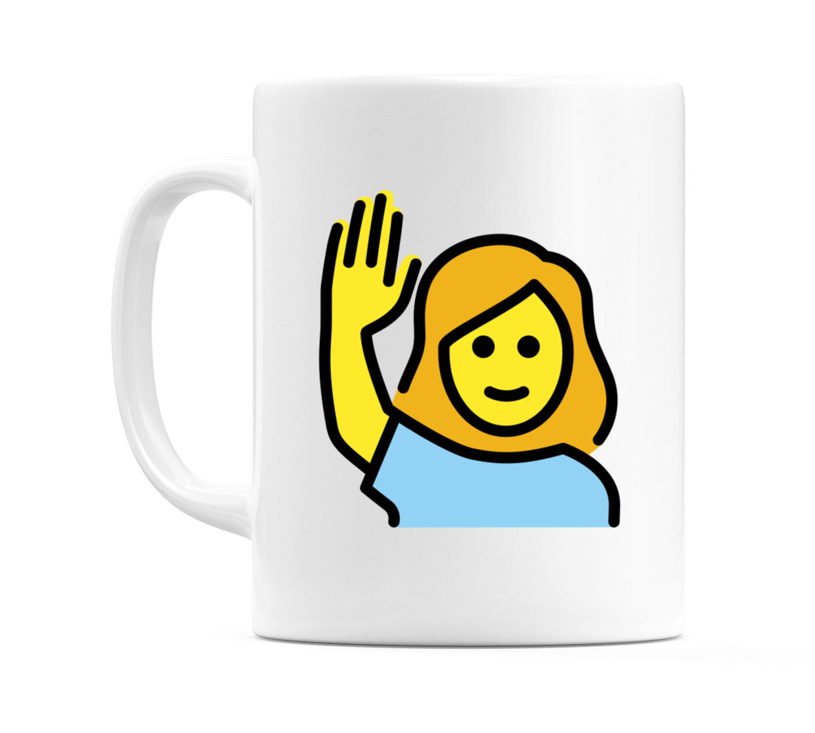 Female Raising Hand Emoji Mug