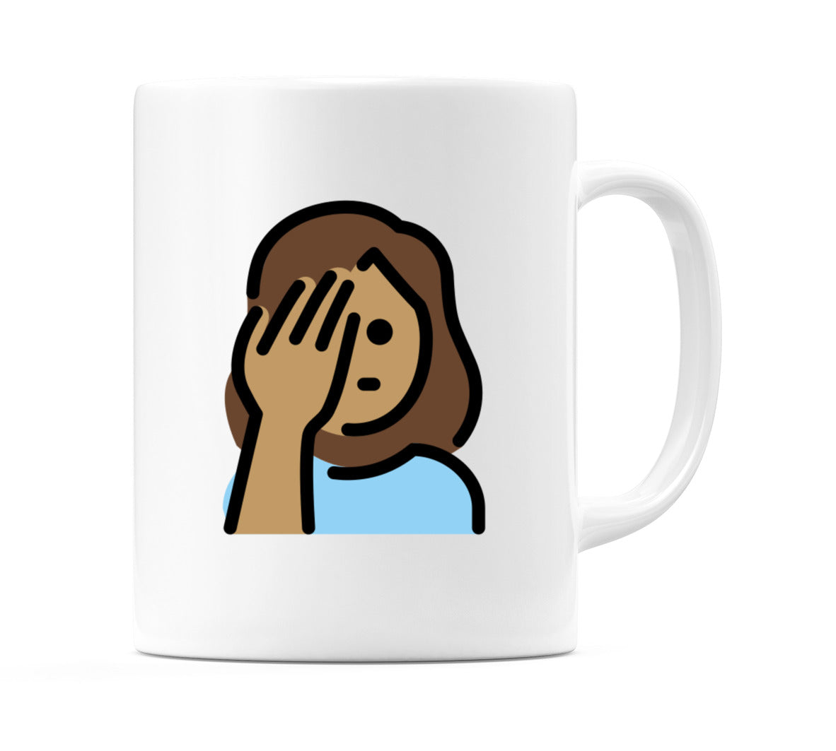 Female Facepalming: Medium Skin Tone Emoji Mug