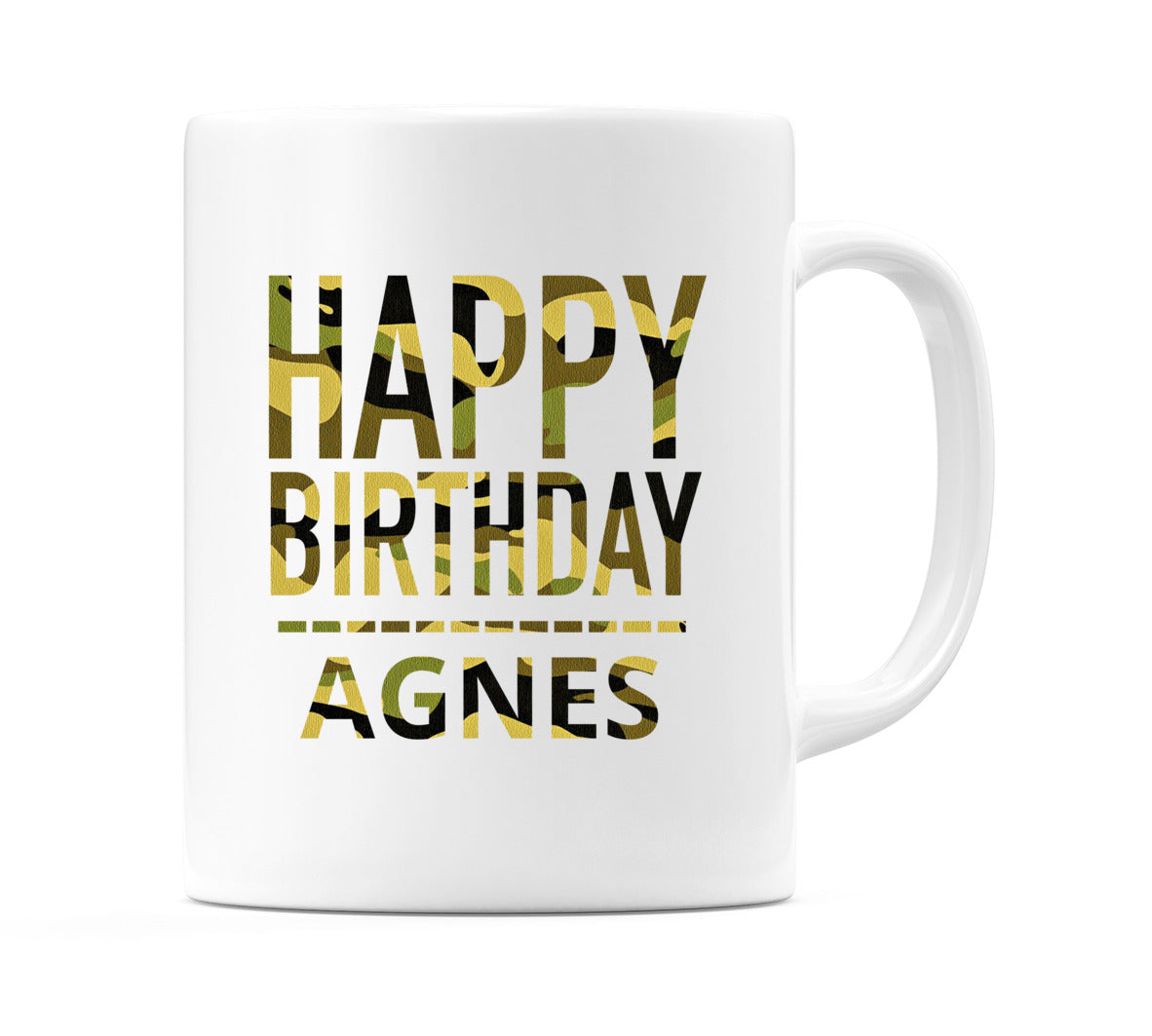 Happy Birthday Agnes (Camo) Mug Cup by WeDoMugs