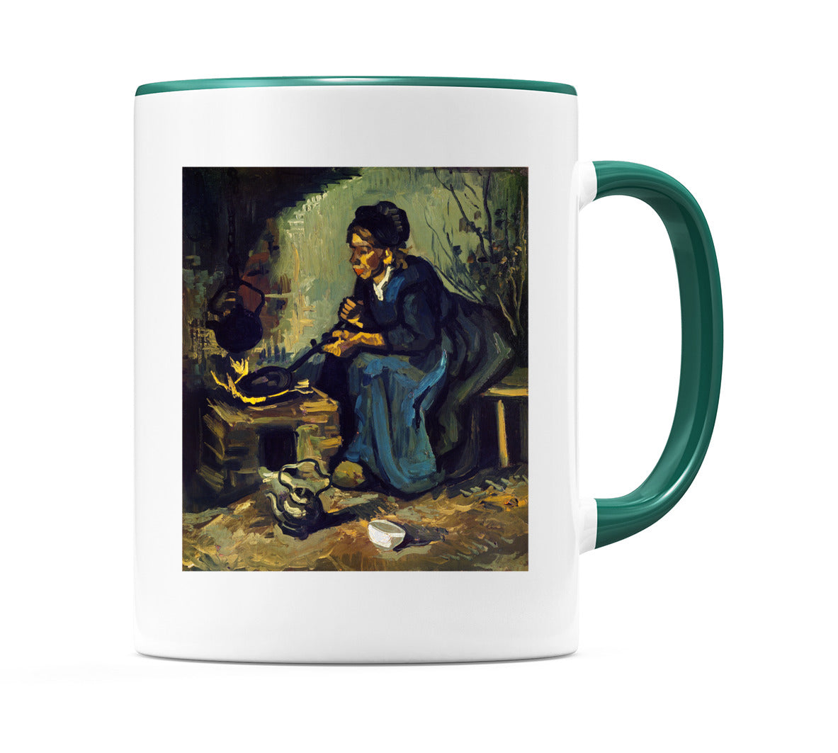 Peasant Woman Cooking by a Fireplace (1885) Mug