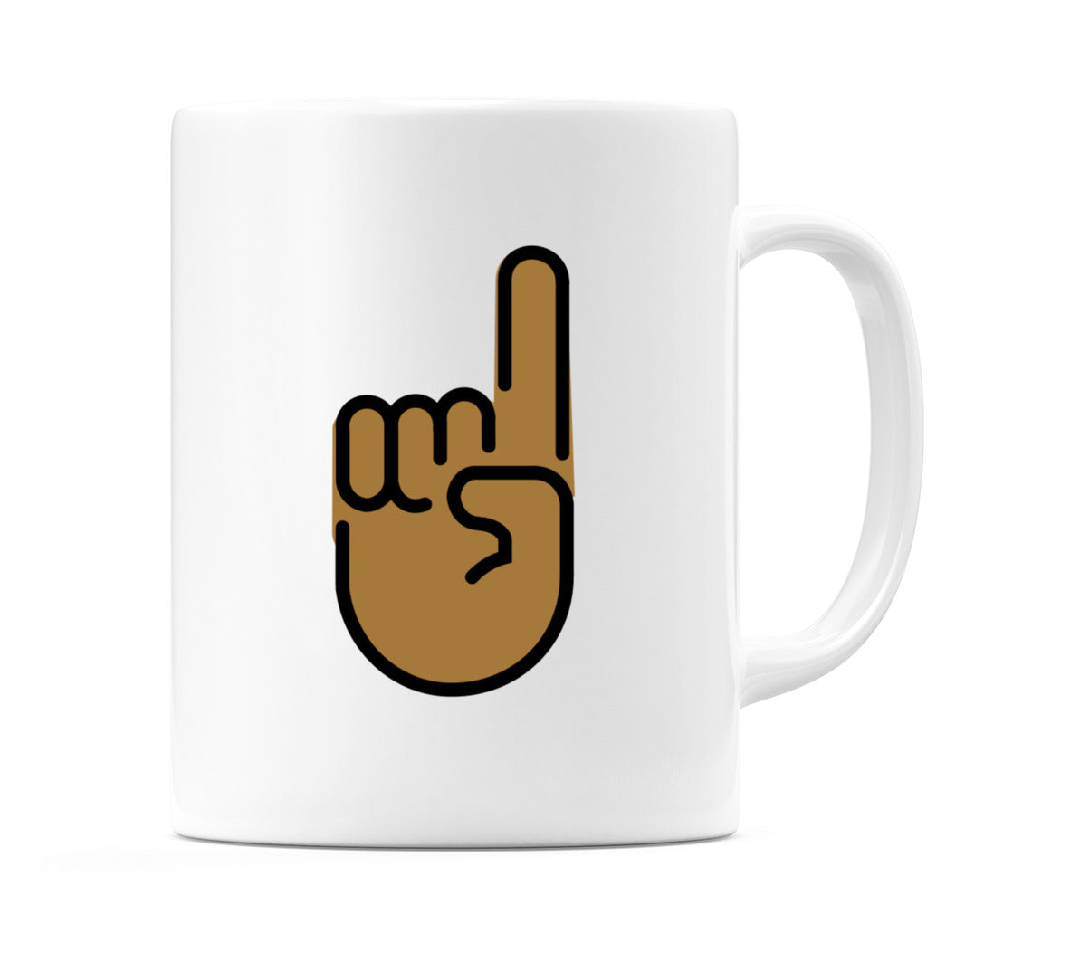 Index Pointing Up: Medium-Dark Skin Tone Emoji Mug