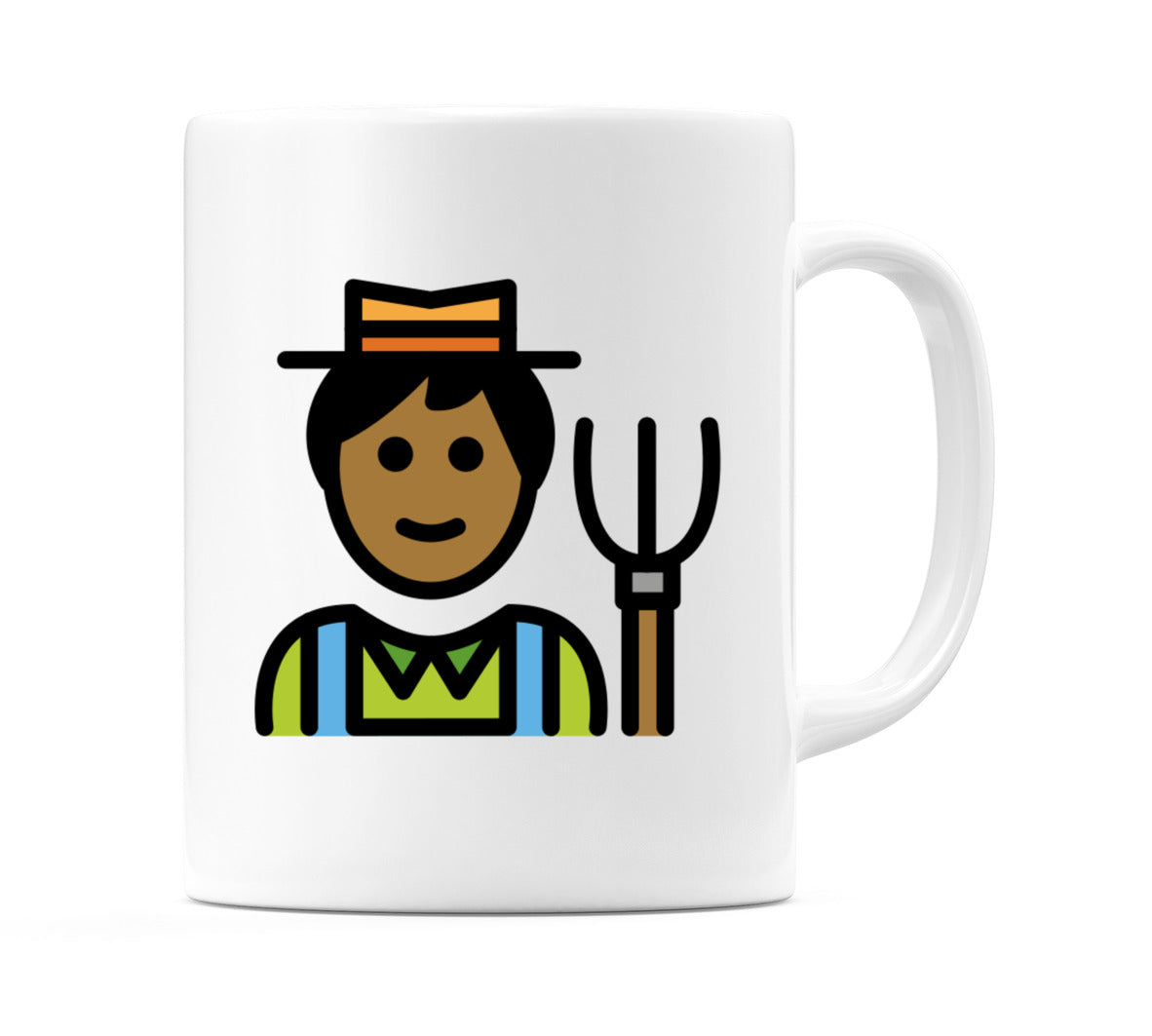 Male Farmer: Medium-Dark Skin Tone Emoji Mug