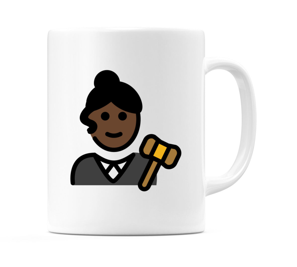 Female Judge: Dark Skin Tone Emoji Mug