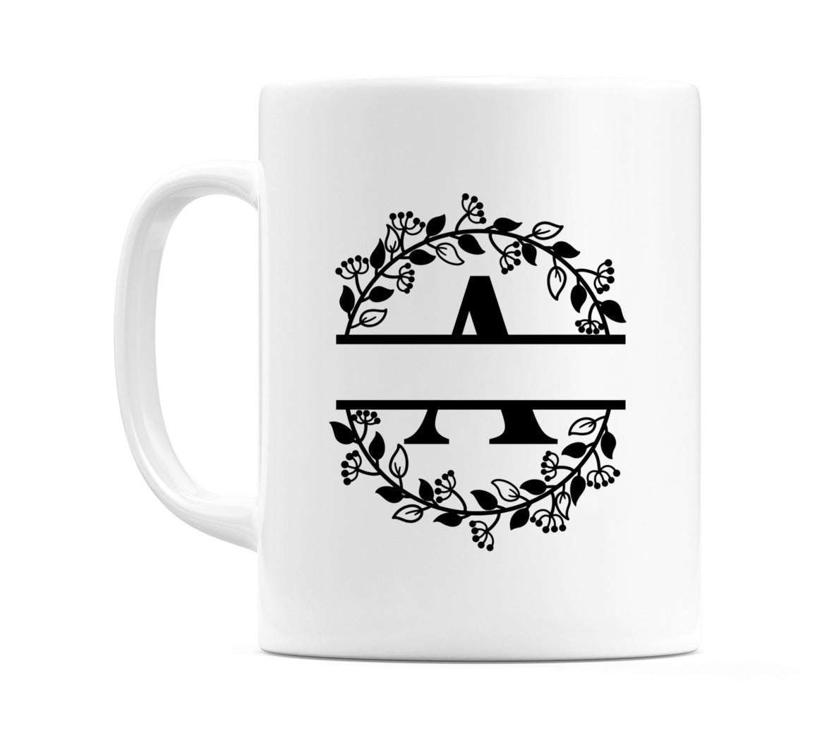 Letter A Split Monogram Mug