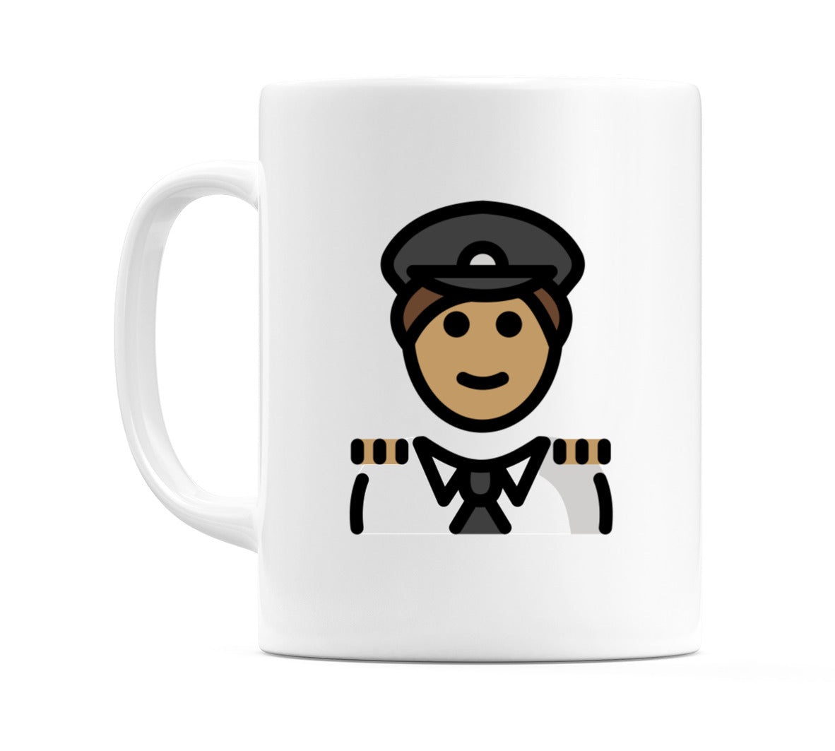 Male Pilot: Medium Skin Tone Emoji Mug