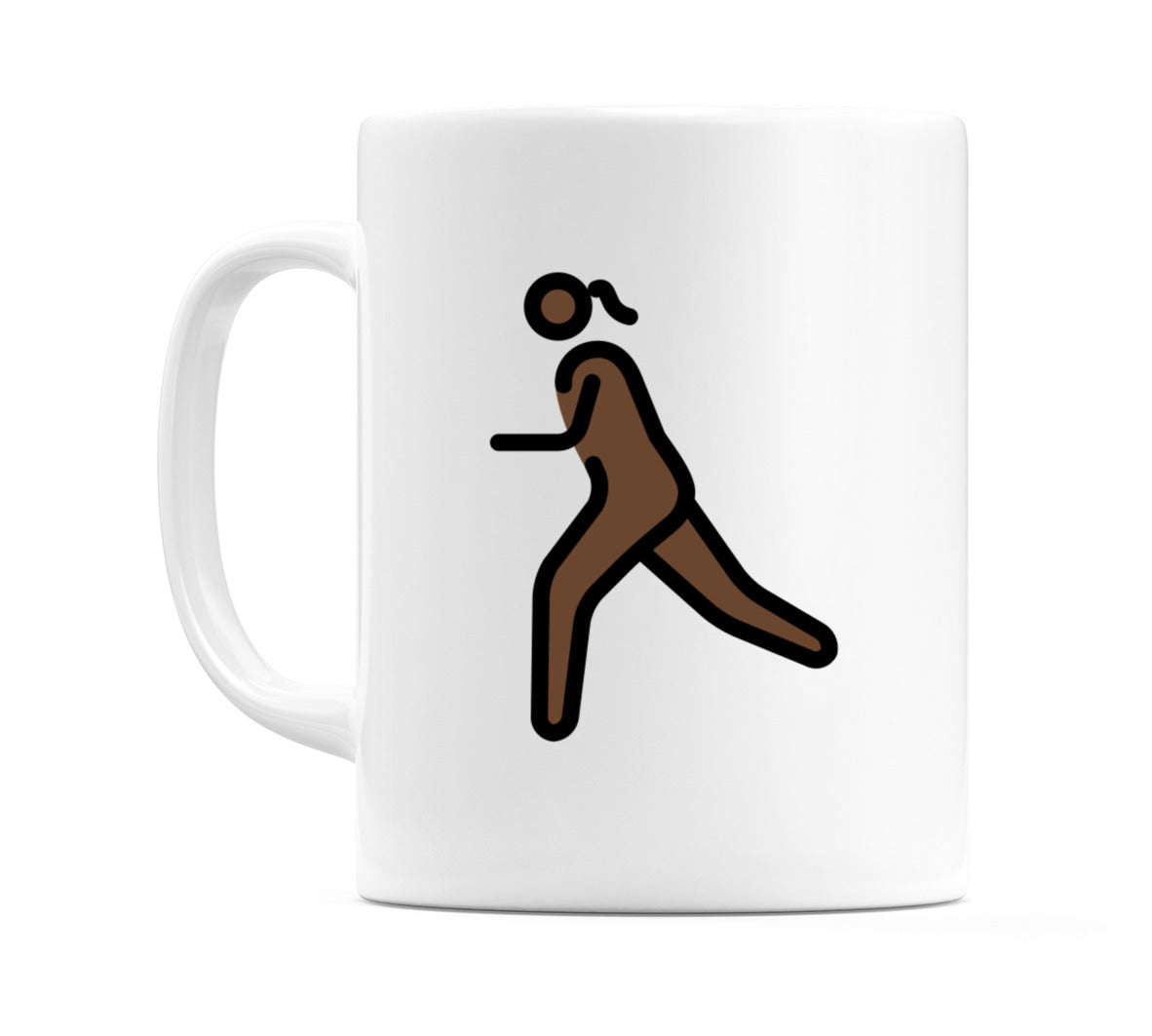 Female Running: Dark Skin Tone Emoji Mug