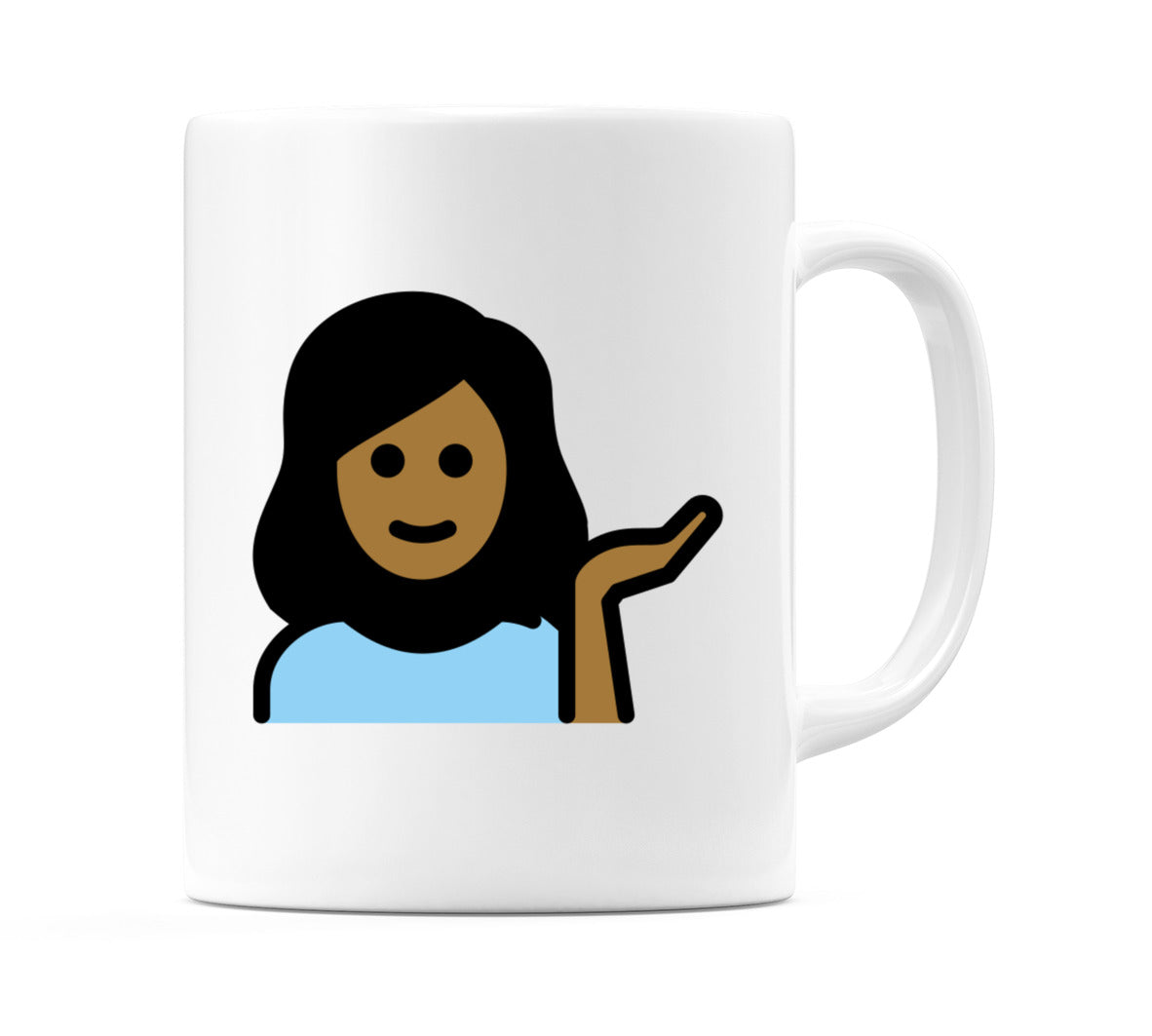 Female Tipping Hand: Medium-Dark Skin Tone Emoji Mug