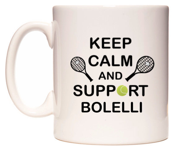 This mug features Keep Calm And Support Bolelli