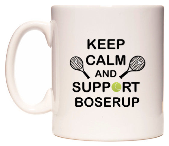 This mug features Keep Calm And Support Boserup