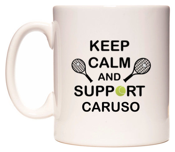 This mug features Keep Calm And Support Caruso