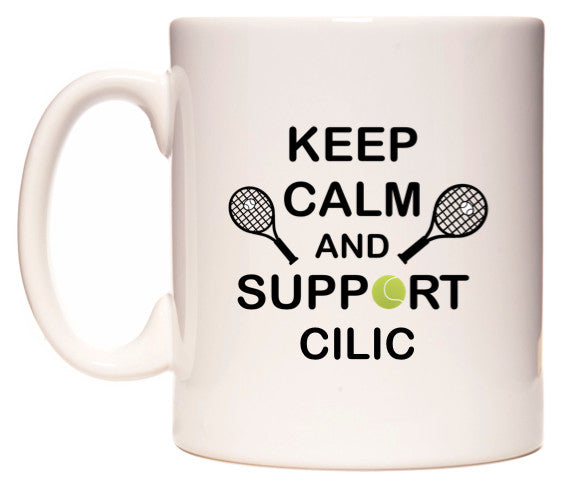 This mug features Keep Calm And Support Cilic