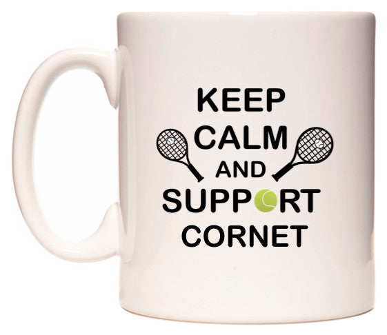 This mug features Keep Calm And Support Cornet