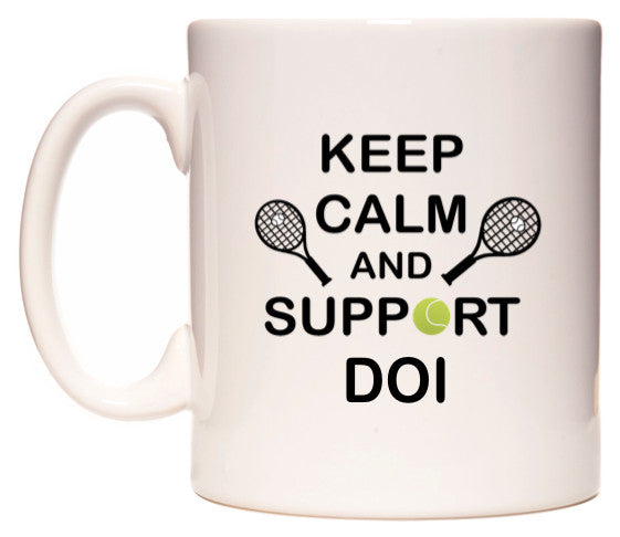 This mug features Keep Calm And Support Doi