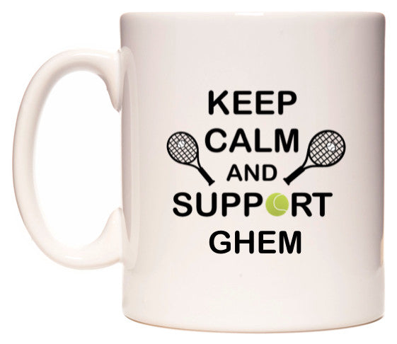 This mug features Keep Calm And Support Ghem