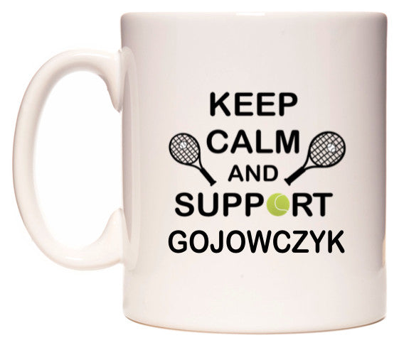 This mug features Keep Calm And Support Gojowczyk