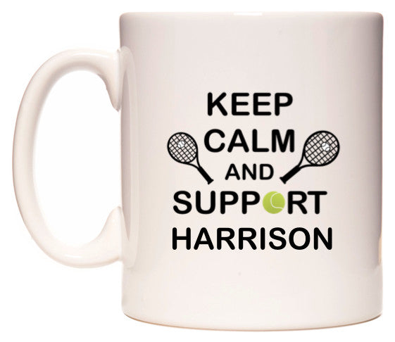 This mug features Keep Calm And Support Harrison