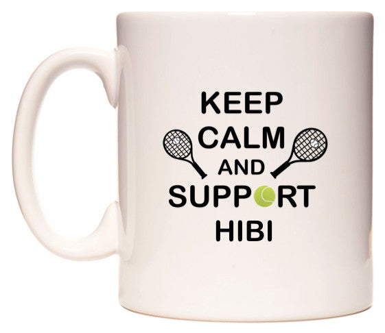 This mug features Keep Calm And Support Hibi