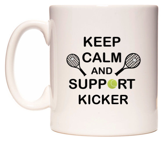 This mug features Keep Calm And Support Kicker