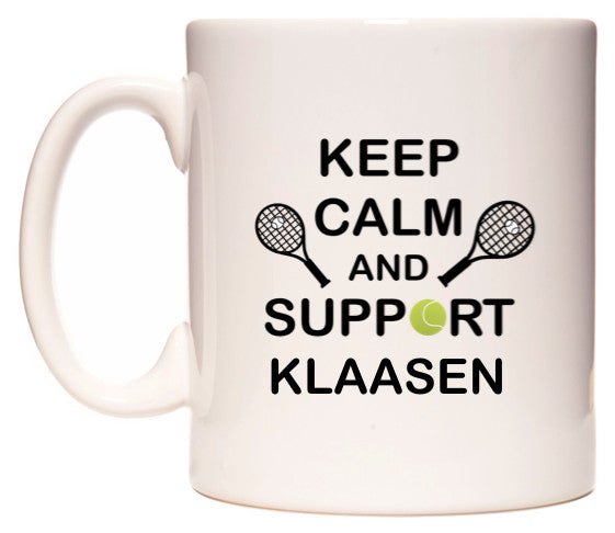 This mug features Keep Calm And Support Klaasen