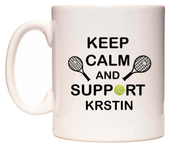 This mug features Keep Calm And Support Krstin