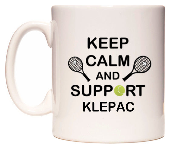 This mug features Keep Calm And Support Klepac